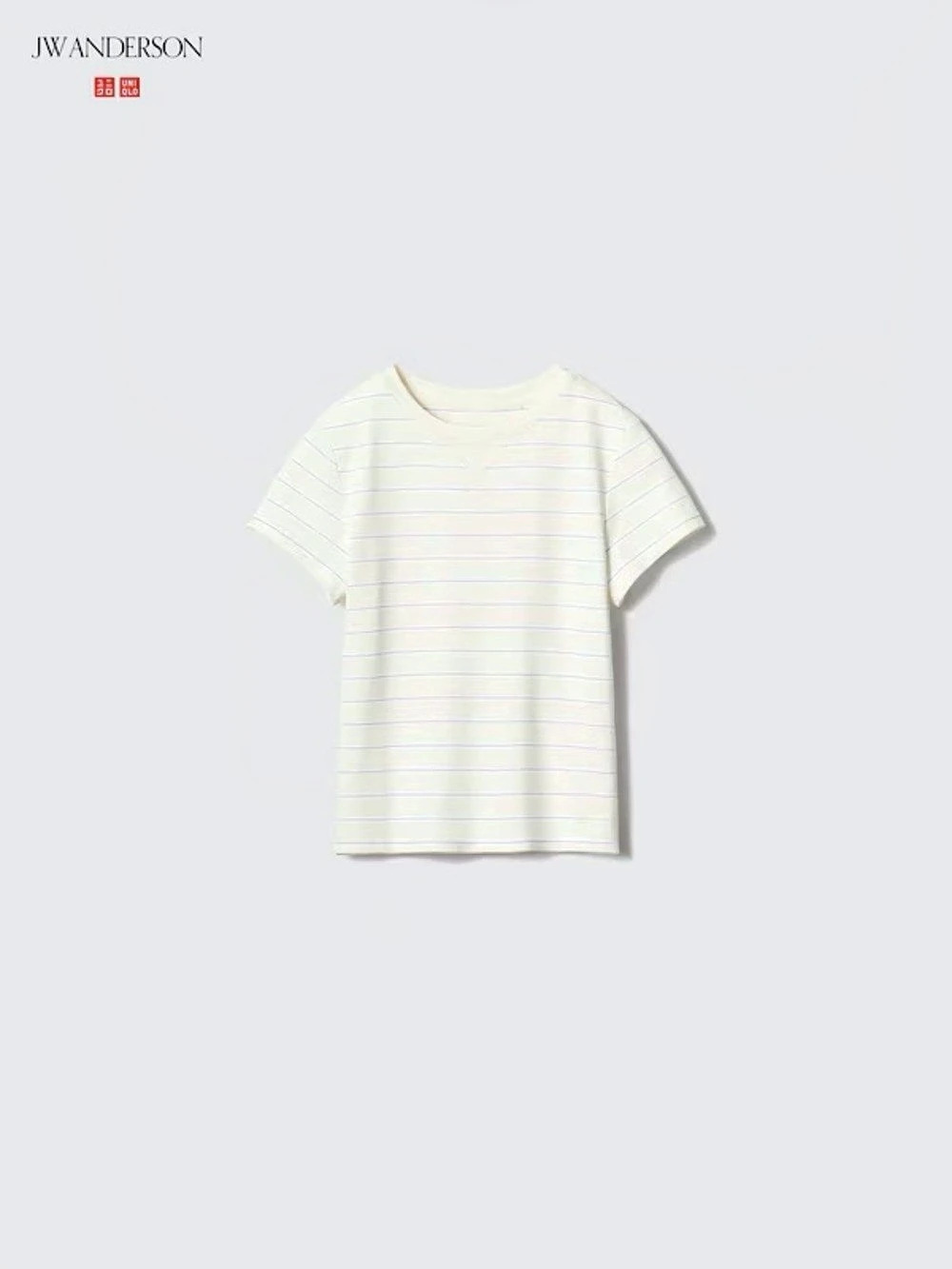 Uniqlo J.W.Anderson Mini T-shirt Striped Cotton Tee in Cream & Blue